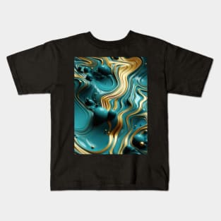 Funky Facade: Trompe-l’oeil Green Turquoise and Gold Kids T-Shirt